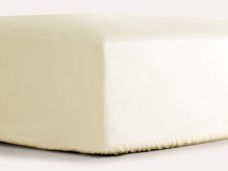 Простирадло на резинці + нав. Saten Fitted Sheet 90x200 Кремовий