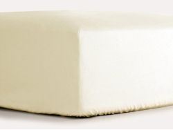 Простирадло на резинці + нав. Saten Fitted Sheet 180x200 Кремовий