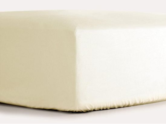 Простирадло на резинці + нав. Saten Fitted Sheet 90x200 Кремовий
