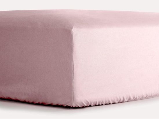 Простирадло на резинці + нав. Saten Fitted Sheet 90x200 Пудровий