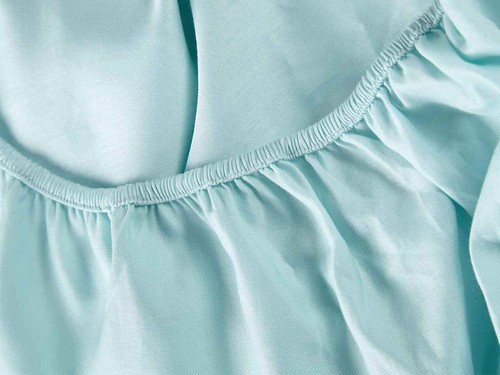 Простирадло на резинці + нав. Saten Fitted Sheet 120x200 М'ята -1