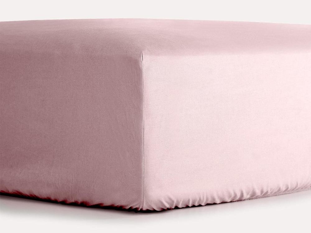 Простирадло на резинці + нав. Saten Fitted Sheet 90x200 Пудровий